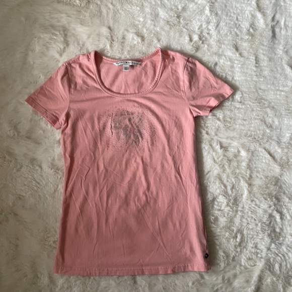 Tommy Hilfiger Short Sleeve T-Shirt, Pink/Blush Color, Size Small - Picture 2 of 10